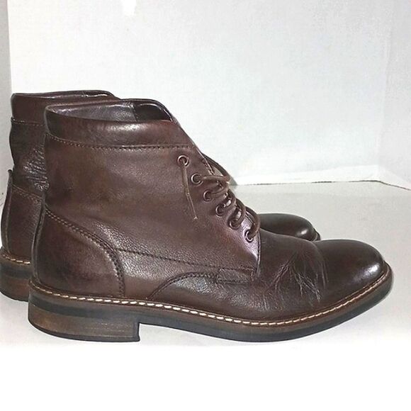 Clarks Dark Brown Leather Lace-Up Mens Ankle Boots size 8 main image 6